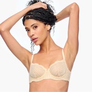 Like New Cotton Lace Bra in Cream
